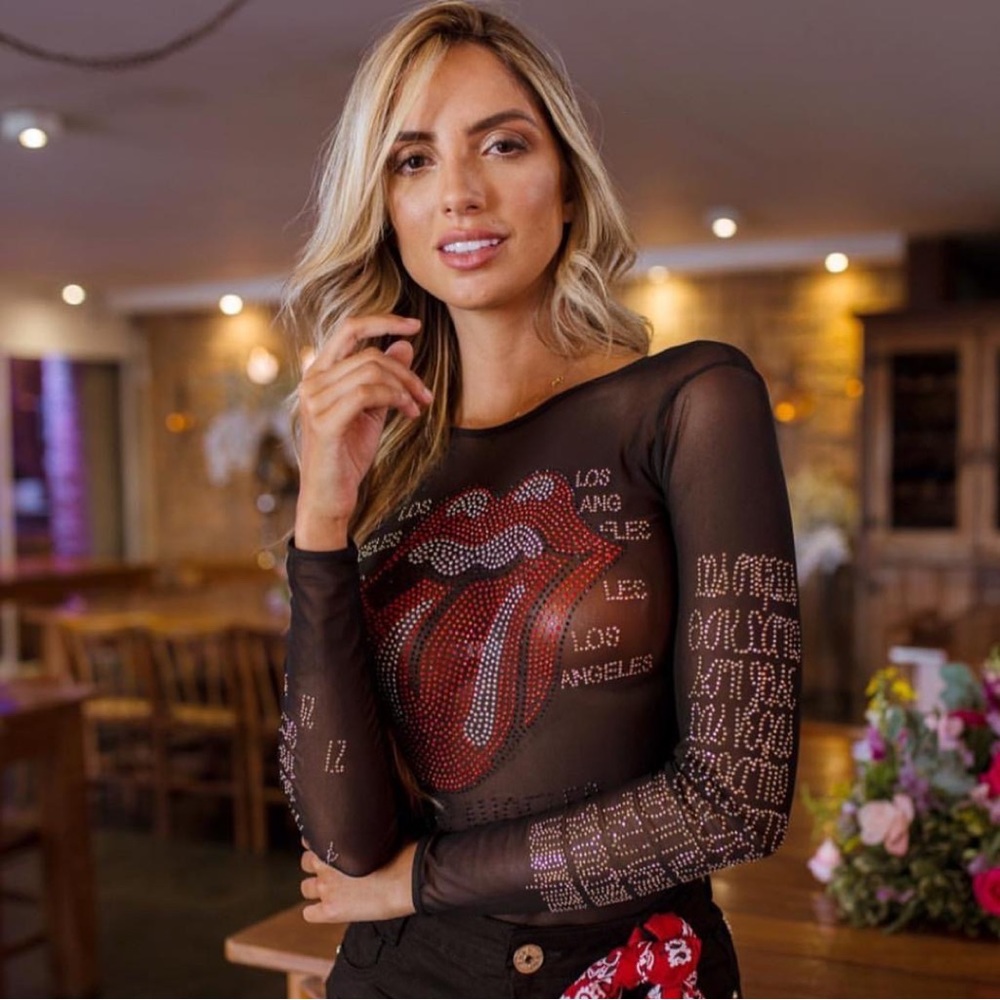 Printed Tulle Bodysuit